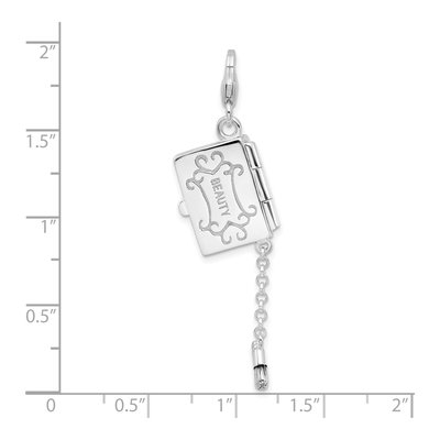 Sterling Silver 3-D Moveable Enameled Eyeshadow Compact Charm – view 7