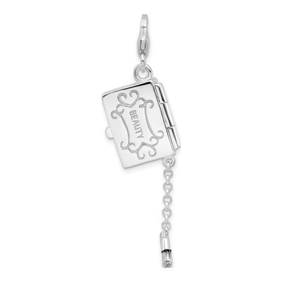 Sterling Silver 3-D Moveable Enameled Eyeshadow Compact Charm