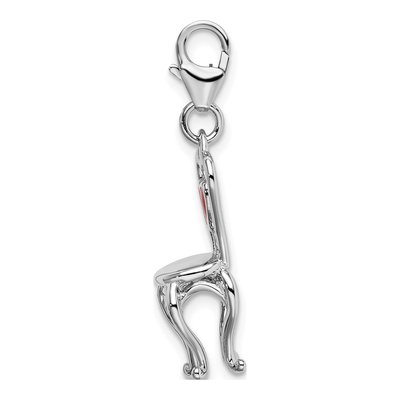 Sterling Silver 3-D Enamel Chair Charm – view 3