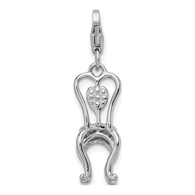Sterling Silver 3-D Enamel Chair Charm – view 4