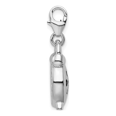Sterling Silver 3-D Alarm Clock Charm – view 3
