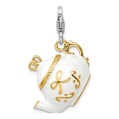 Gold-Plated Sterling Silver Tea Pot Charm – view 4