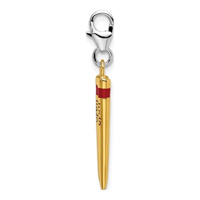 Gold-Plated Sterling Silver 3-D Enameled Chopstick Charm – view 3