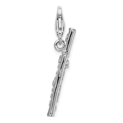 Sterling Silver 3-D Flute Charm – view 4
