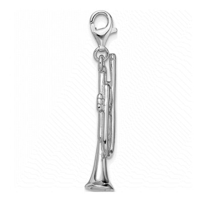 Sterling Silver 3-D Trumpet Charm – view 3