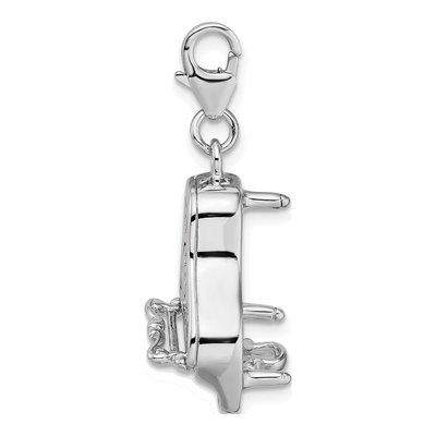 Sterling Silver 3-D Enamel Grand Piano Charm – view 3