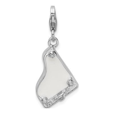 Sterling Silver 3-D Enamel Grand Piano Charm – view 4