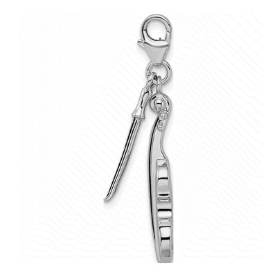 Sterling Silver 3-D Violin Charm – view 3