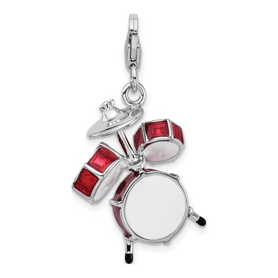 Sterling Silver Drum Set Charm – view 4