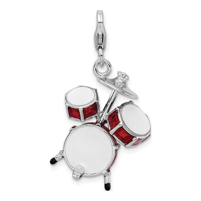 Sterling Silver Drum Set Charm