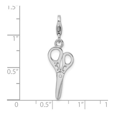 Sterling Silver 3-D Scissors Charm – view 5