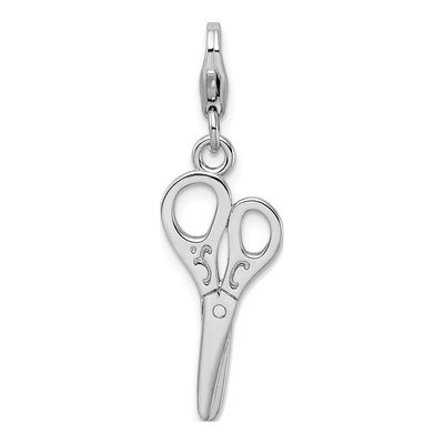 Sterling Silver 3-D Scissors Charm