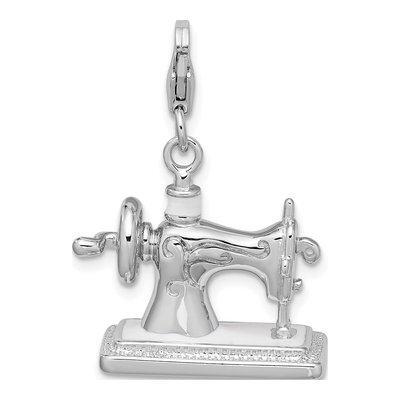 Sterling Silver Sewing Machine Charm – view 4