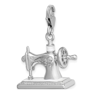 Sterling Silver Sewing Machine Charm – view 5