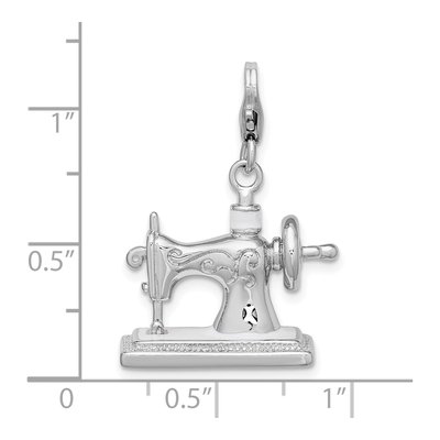 Sterling Silver Sewing Machine Charm – view 6