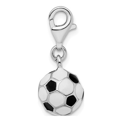 Sterling Silver Soccer Ball Charm – view 3
