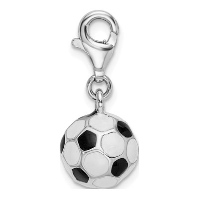 Sterling Silver Soccer Ball Charm – view 3