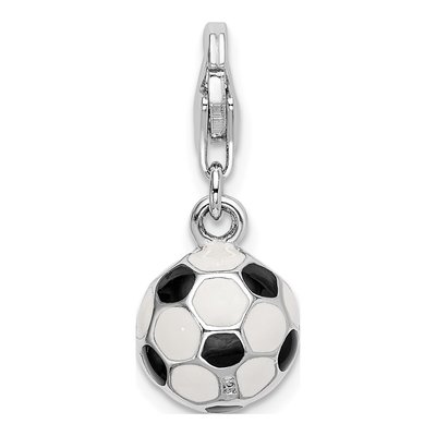 Sterling Silver Soccer Ball Charm – view 4