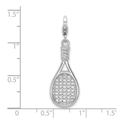 Sterling Silver Tennis Racquet Charm – view 5