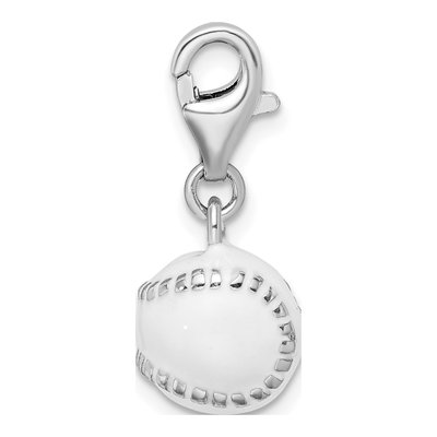 Sterling Silver 3-D Baseball Charm – view 3