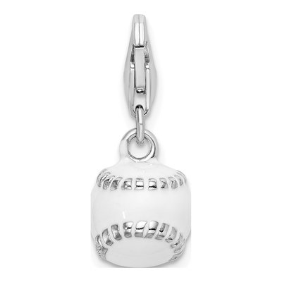 Sterling Silver 3-D Baseball Charm – view 4