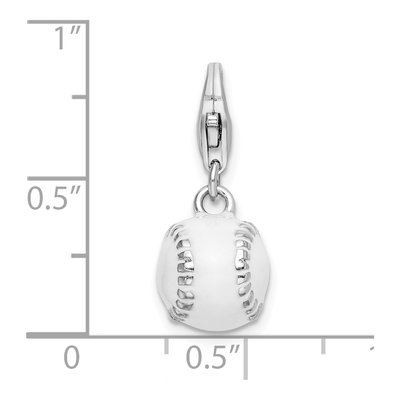 Sterling Silver 3-D Baseball Charm – view 5