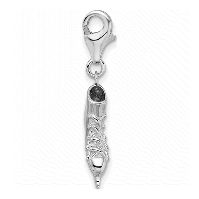 Sterling Silver 3-D Ice Skate Charm – view 3