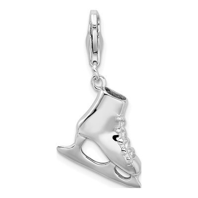 Sterling Silver 3-D Ice Skate Charm – view 4