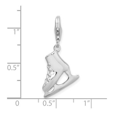 Sterling Silver 3-D Ice Skate Charm – view 5