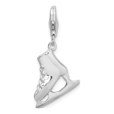Sterling Silver 3-D Ice Skate Charm
