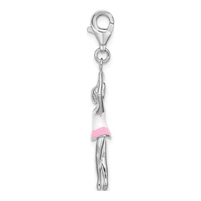 Sterling Silver Enameled Ballerina Charm – view 3