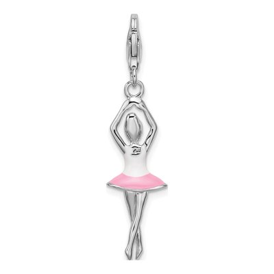 Sterling Silver Enameled Ballerina Charm – view 4