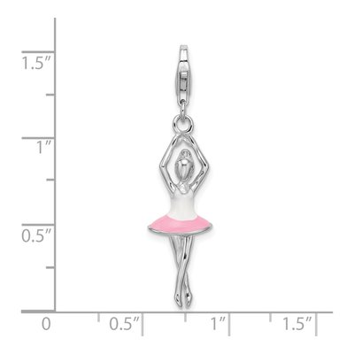 Sterling Silver Enameled Ballerina Charm – view 5