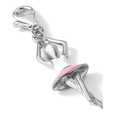 Sterling Silver Enameled Ballerina Charm – view 6
