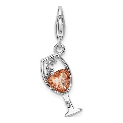 Sterling Silver Champagne Glass Charm – view 4