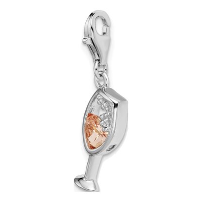 Sterling Silver Champagne Glass Charm – view 5