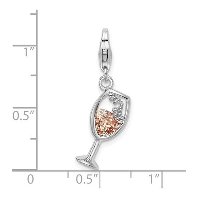 Sterling Silver Champagne Glass Charm – view 6