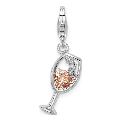 Sterling Silver Champagne Glass Charm