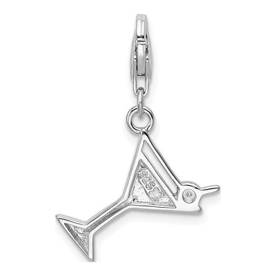 Sterling Silver Crystal Martini Glass Charm – view 5