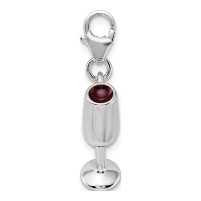 Sterling Silver Wine Glass Charm – view 3