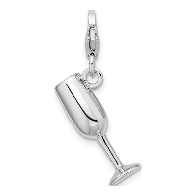 Sterling Silver Wine Glass Charm – view 4