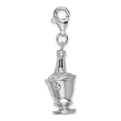 Sterling Silver CZ Bucket Charm – view 3