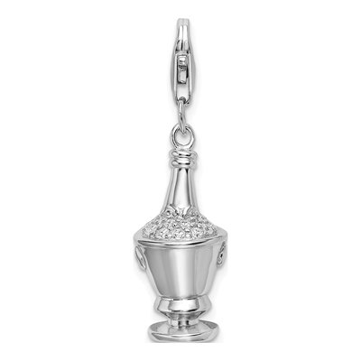 Sterling Silver CZ Bucket Charm