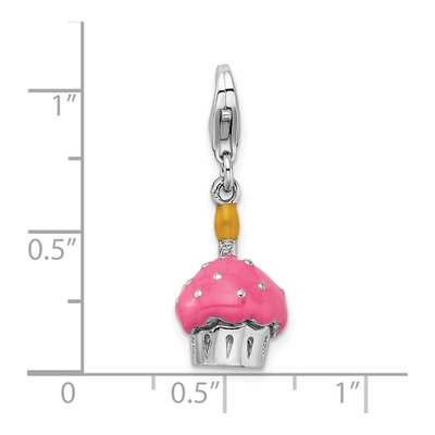 Sterling Silver Cupcake Candle Charm – view 5