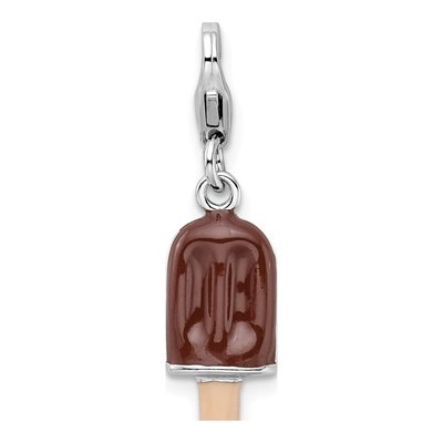 Sterling Silver 3-D Fudge Bar Charm