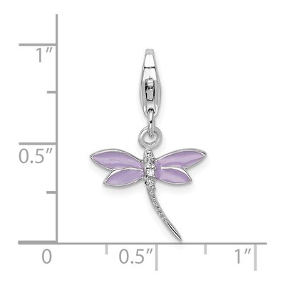 Sterling Silver CZ Dragonfly Charm – view 6