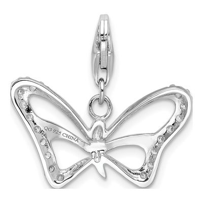 Sterling Silver CZ Butterfly Charm – view 4
