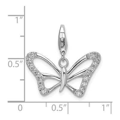 Sterling Silver CZ Butterfly Charm – view 5