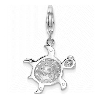 Sterling Silver CZ Sea Turtle Charm – view 4
