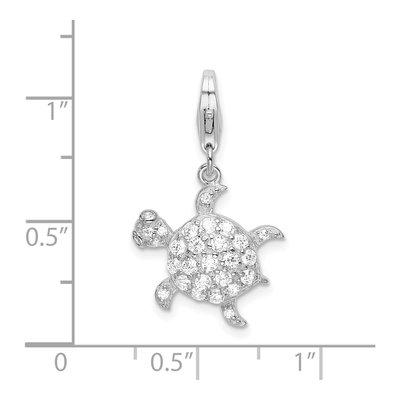 Sterling Silver CZ Sea Turtle Charm – view 5